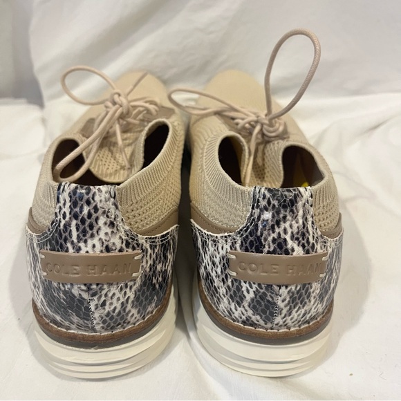 Cole Haan Original Grand Meridian Shoe Women 10 Oxford Oat/Snake Sneaker Loafer - Picture 3 of 10